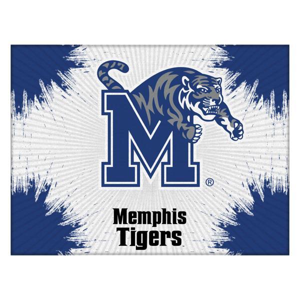 University of Memphis Logo Canvas Wall Art - Durable, Treated Canvas - Solid Wood Stretcher Frame 