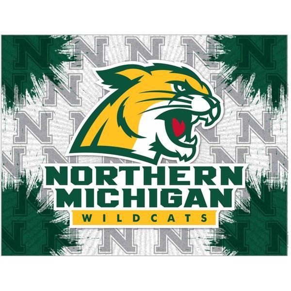 Northern Michigan University Logo Canvas Wall Art - Durable, Treated Canvas - Solid Wood Stretcher Frame 