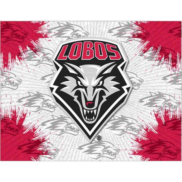 University of New Mexico Logo Canvas Wall Art - Durable, Treated Canvas - Solid Wood Stretcher Frame 