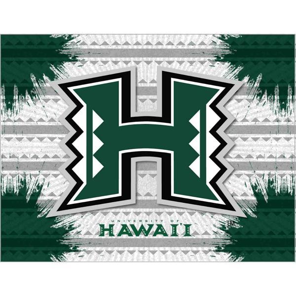 University of Hawaii Logo Canvas Wall Art - Durable, Treated Canvas - Solid Wood Stretcher Frame 