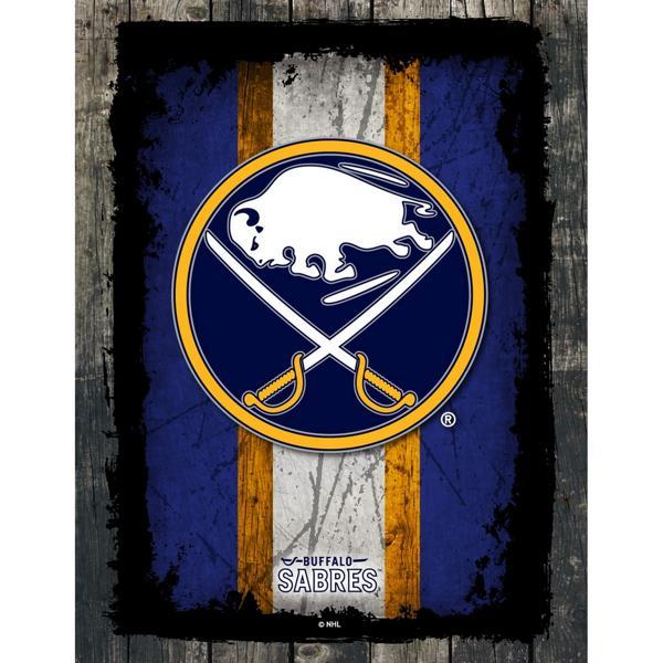 Buffalo Sabres Canvas Wall Art - Durable, Treated Canvas - Solid Wood Stretcher Frame - Design A 