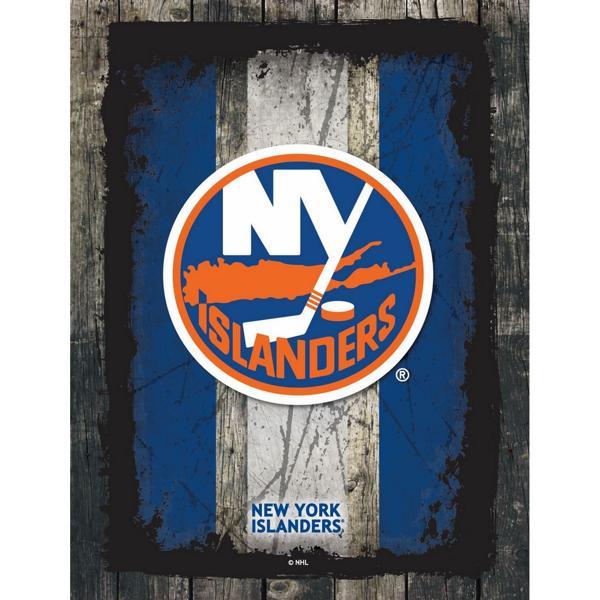New York Islanders Canvas Wall Art - Durable, Treated Canvas - Solid Wood Stretcher Frame - Design A 