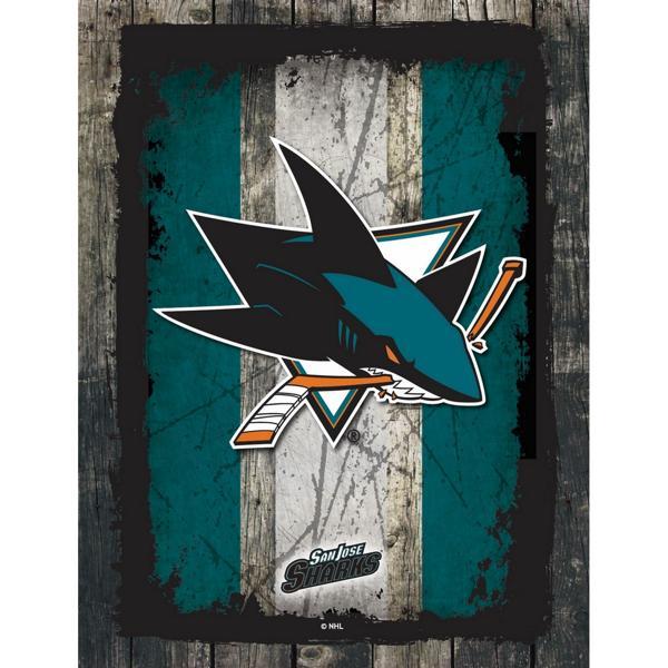 San Jose Sharks Canvas Wall Art - Durable, Treated Canvas - Solid Wood Stretcher Frame - Design A 