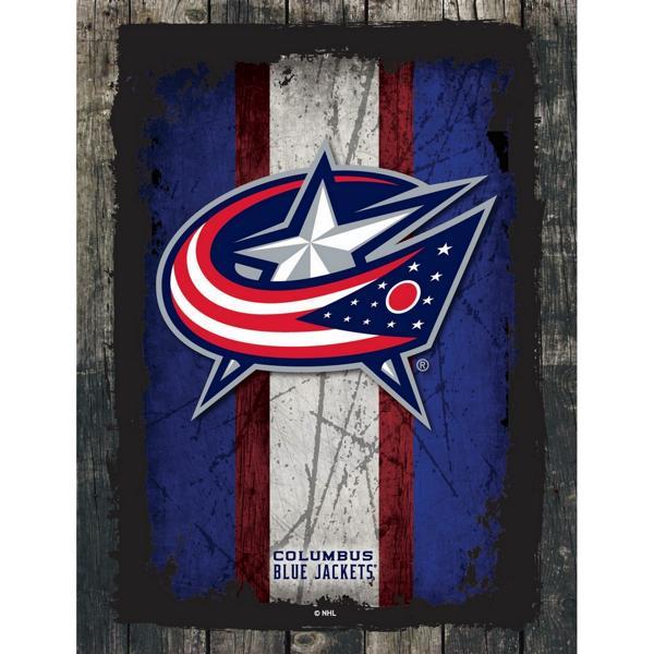 Columbus Blue Jackets Canvas Wall Art - Durable, Treated Canvas - Solid Wood Stretcher Frame - Design A 