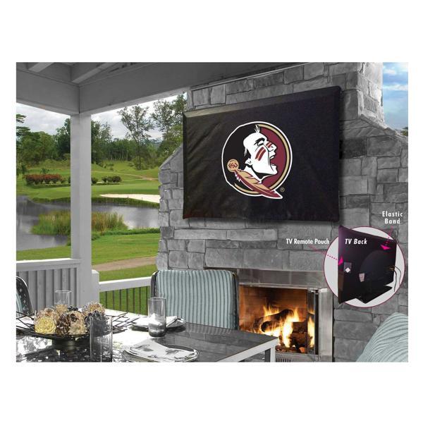 Florida State Head Black TV Cover - Commercial Grade Marine Vinyl - TV Screen - Logo 3 
