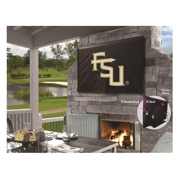Florida State Script Black TV Cover - Commercial Grade Marine Vinyl - TV Screen - Logo 2 