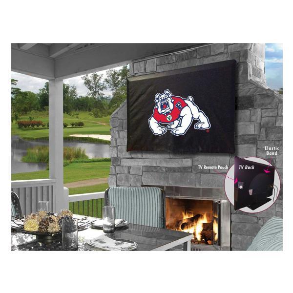 Fresno State University Black TV Cover - Commercial Grade Marine Vinyl - TV Screen 