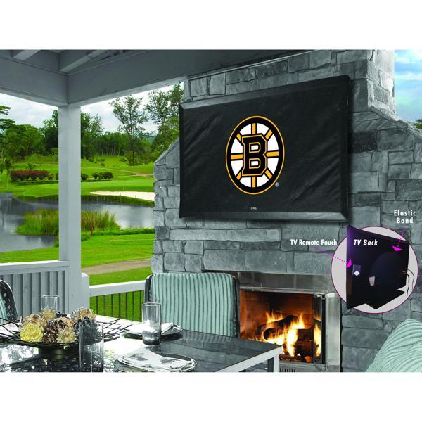Boston Bruins Black TV Cover - Commercial Grade Marine Vinyl - TV Screen 