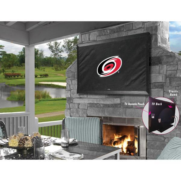 Carolina Hurricanes Black TV Cover - Commercial Grade Marine Vinyl - TV Screen 