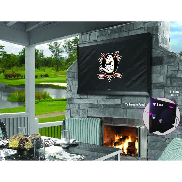 Anaheim Ducks Black TV Cover - Commercial Grade Marine Vinyl - TV Screen 