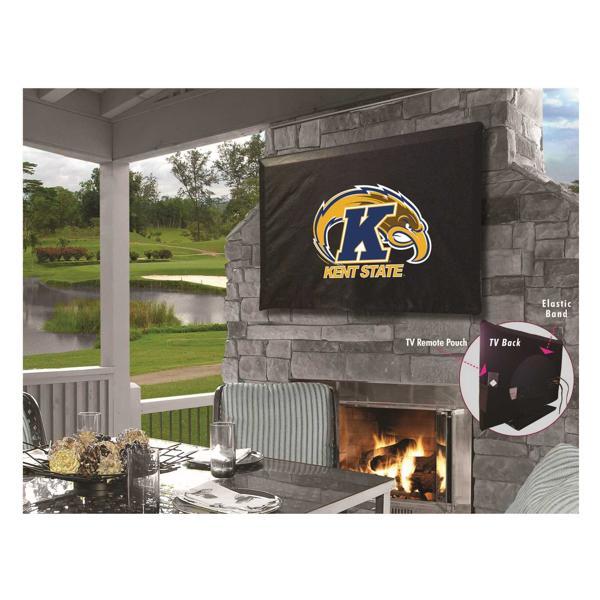 Kent State University Black TV Cover - Commercial Grade Marine Vinyl - TV Screen 