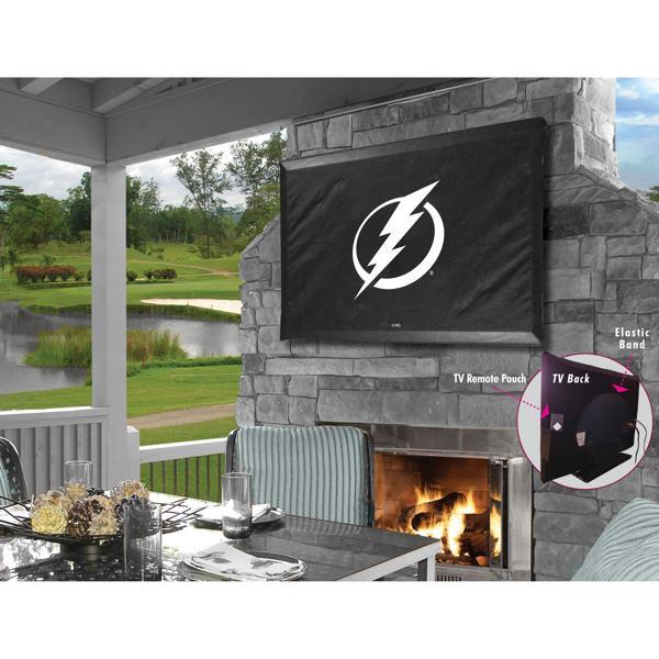 Tampa Bay Lightning Black TV Cover - Commercial Grade Marine Vinyl - TV Screen 