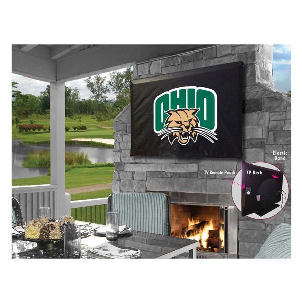 Ohio University Black TV Cover - Commercial Grade Marine Vinyl - TV Screen 