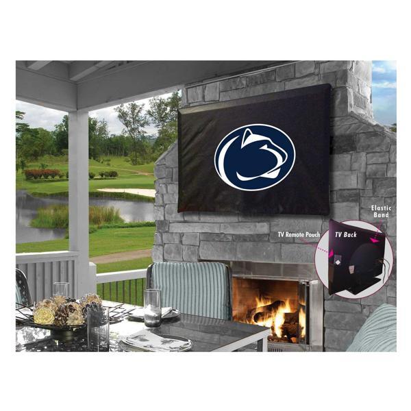 Pennsylvania State University Black TV Cover - Commercial Grade Marine Vinyl - TV Screen 