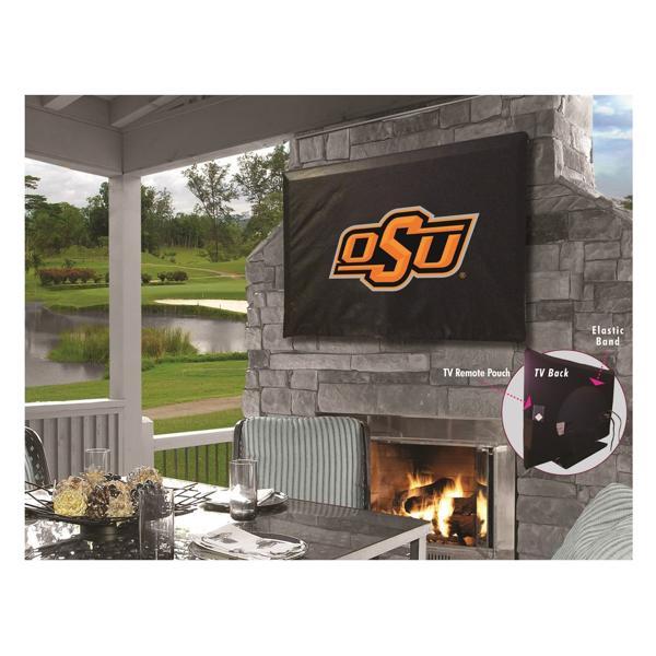 Oklahoma State University Black TV Cover - Commercial Grade Marine Vinyl - TV Screen 