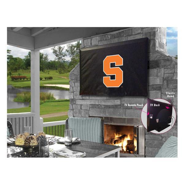 Syracuse University Black TV Cover - Commercial Grade Marine Vinyl - TV Screen 