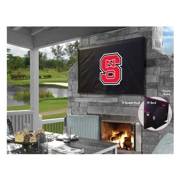 North Carolina State University Black TV Cover - Commercial Grade Marine Vinyl - TV Screen 