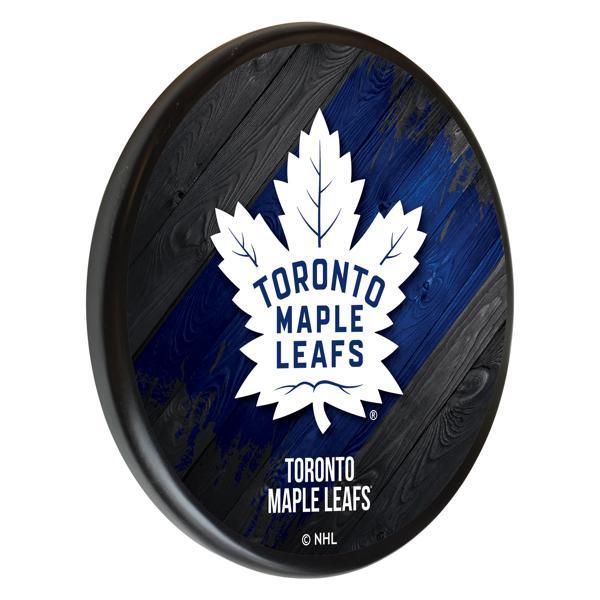 Toronto Maple Leafs 13" Solid Wood Sign - Black - Officially Licensed - Made in USA 