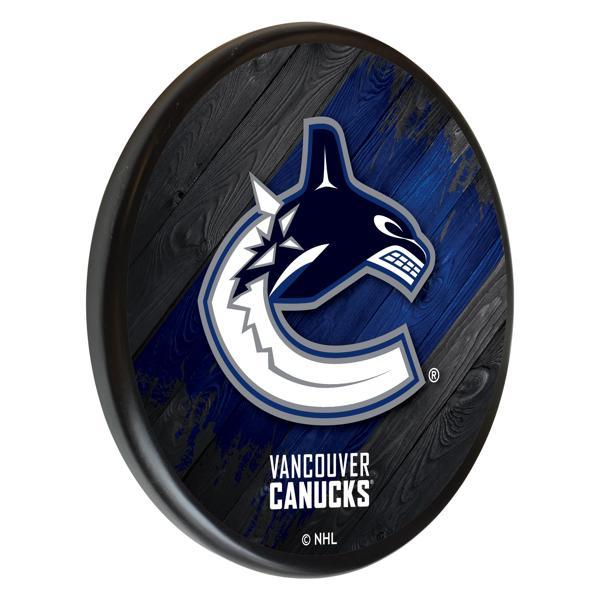 Vancouver Canucks 13" Solid Wood Sign - Black - Officially Licensed - Made in USA 