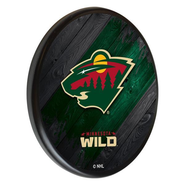 Minnesota Wild 13" Solid Wood Sign - Black - Officially Licensed - Made in USA 