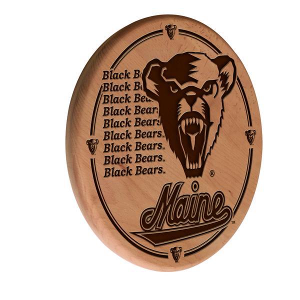 University of Maine Laser Engraved 13" Wood Sign - Natural - Officially Licensed 