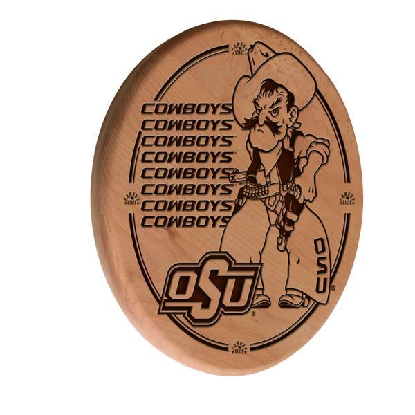 Oklahoma State University Laser Engraved 13" Wood Sign - Natural - Officially Licensed 