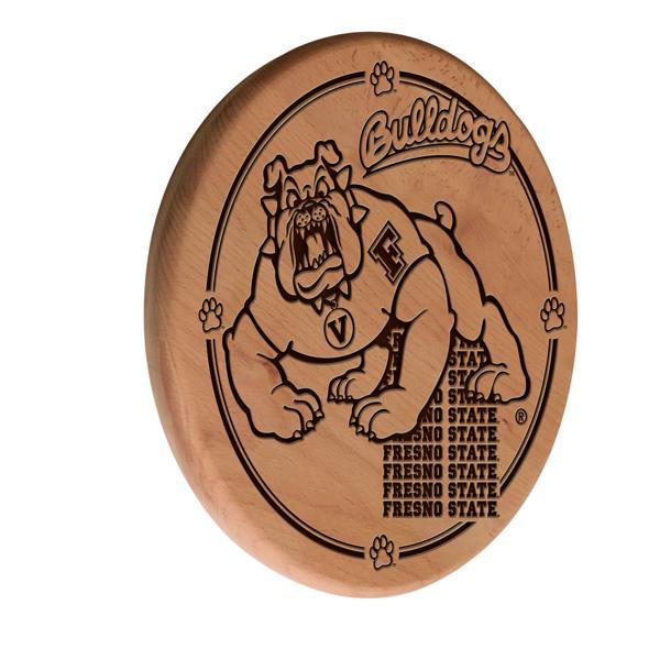 Fresno State University Laser Engraved 13" Wood Sign - Natural - Officially Licensed 