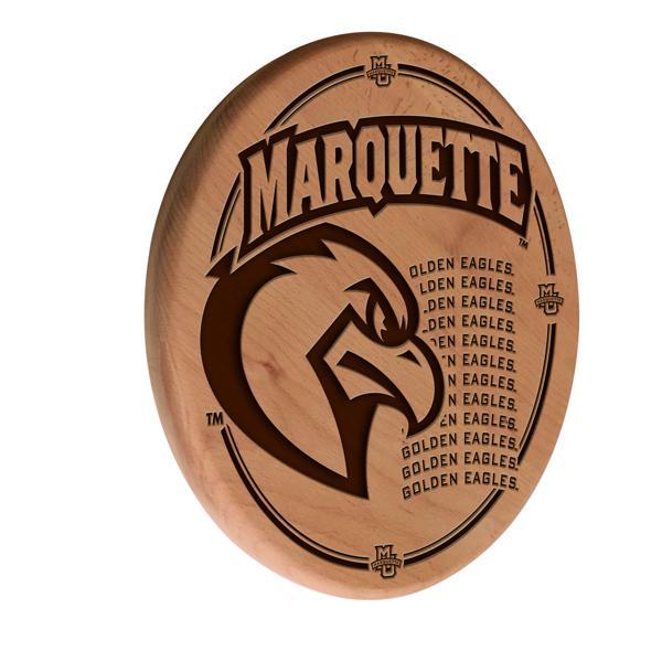 Marquette University Laser Engraved 13" Wood Sign - Natural - Officially Licensed 