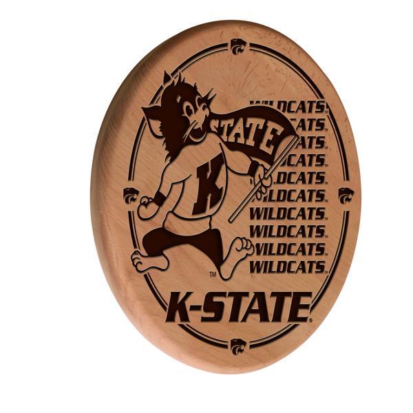 Kansas State University Laser Engraved 13" Wood Sign - Natural - Officially Licensed 