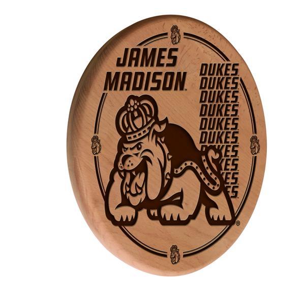 James Madison University Laser Engraved 13" Wood Sign - Natural - Officially Licensed 
