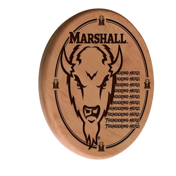 Marshall University Laser Engraved 13" Wood Sign - Natural - Officially Licensed 