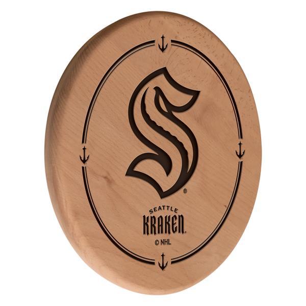 Seattle Kraken Laser Engraved 13" Wood Sign - Natural - Officially Licensed 