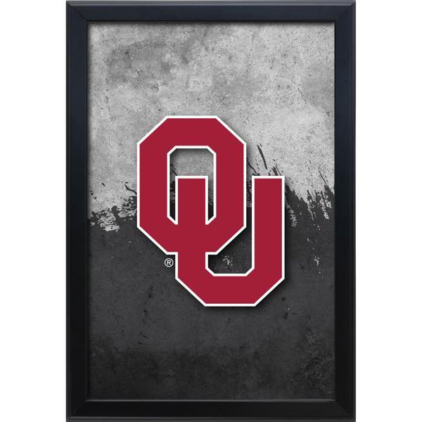 Oklahoma University Backlit LED 16" x 24" Snap Frame Lightbox - Officially Licensed - Black Aluminum Frame 