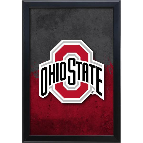 Ohio State University Backlit LED 16" x 24" Snap Frame Lightbox - Officially Licensed - Black Aluminum Frame 