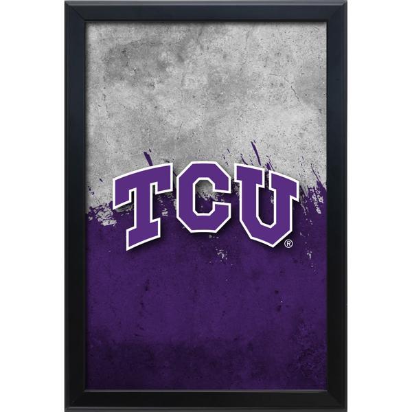 Texas Christian University Backlit LED 16" x 24" Snap Frame Lightbox - Officially Licensed - Black Aluminum Frame 