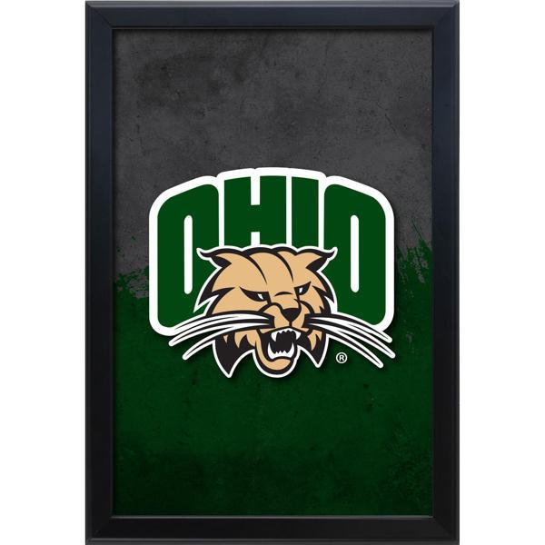 Ohio University Backlit LED 16" x 24" Snap Frame Lightbox - Officially Licensed - Black Aluminum Frame 