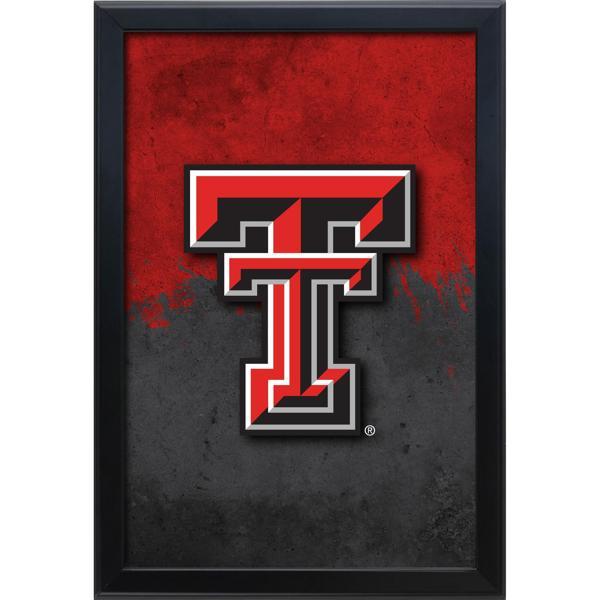 Texas Tech University Backlit LED 16" x 24" Snap Frame Lightbox - Officially Licensed - Black Aluminum Frame 