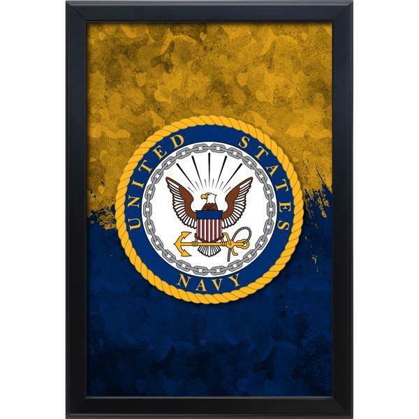 United States Navy Backlit LED 16" x 24" Snap Frame Lightbox - Officially Licensed - Black Aluminum Frame 