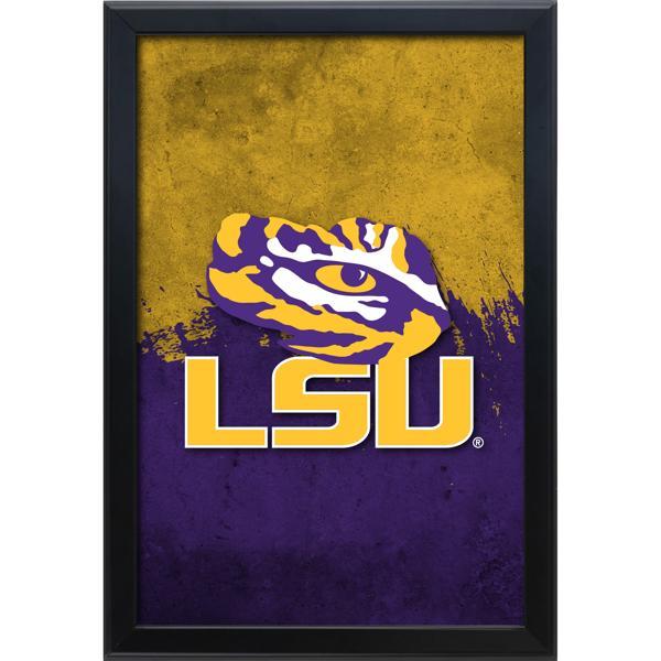 Louisiana State University Backlit LED 16" x 24" Snap Frame Lightbox - Officially Licensed - Black Aluminum Frame 