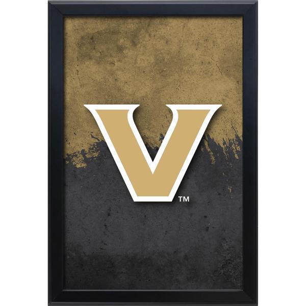 Vanderbilt University Backlit LED 16" x 24" Snap Frame Lightbox - Officially Licensed - Black Aluminum Frame 