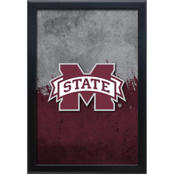 Mississippi State University Backlit LED 16" x 24" Snap Frame Lightbox - Officially Licensed - Black Aluminum Frame 