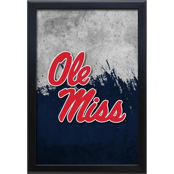University of Mississippi Backlit LED 16" x 24" Snap Frame Lightbox - Officially Licensed - Black Aluminum Frame 