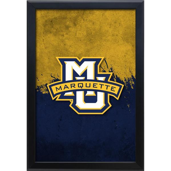 Marquette University Backlit LED 16" x 24" Snap Frame Lightbox - Officially Licensed - Black Aluminum Frame 