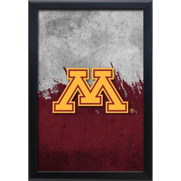 University of Minnesota Backlit LED 16" x 24" Snap Frame Lightbox - Officially Licensed - Black Aluminum Frame 