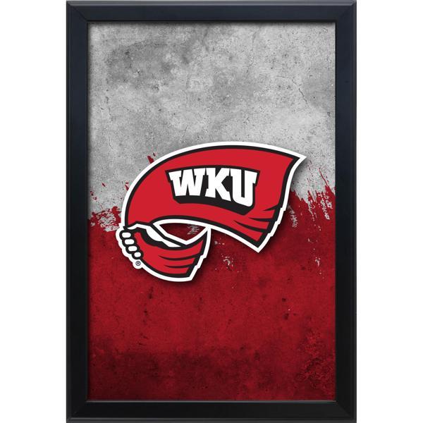 Western Kentucky University Backlit LED 16" x 24" Snap Frame Lightbox - Officially Licensed - Black Aluminum Frame 