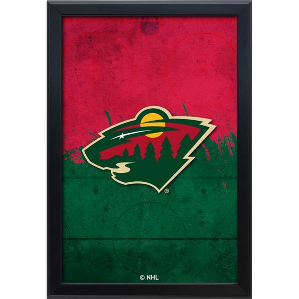 Minnesota Wild Backlit LED 16" x 24" Snap Frame Lightbox - Officially Licensed - Black Aluminum Frame 