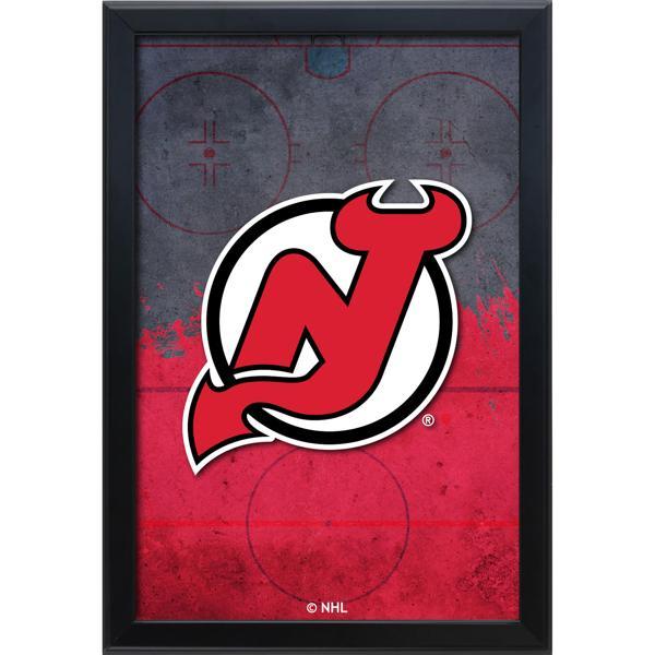 New Jersey Devils Backlit LED 16" x 24" Snap Frame Lightbox - Officially Licensed - Black Aluminum Frame 