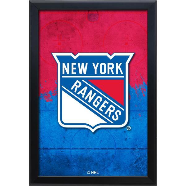 New York Rangers Backlit LED 16" x 24" Snap Frame Lightbox - Officially Licensed - Black Aluminum Frame 