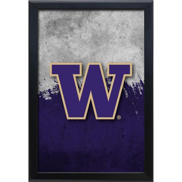 University of Washington Backlit LED 16" x 24" Snap Frame Lightbox - Officially Licensed - Black Aluminum Frame 
