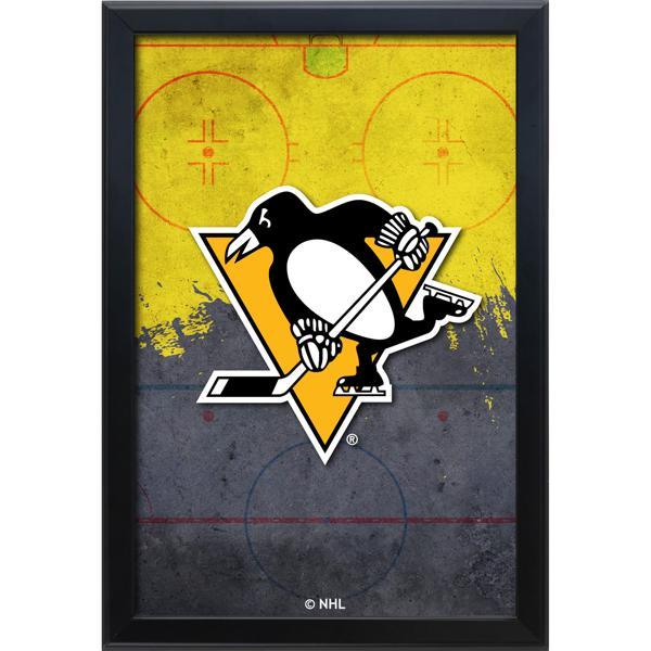 Pittsburgh Penguins Backlit LED 16" x 24" Snap Frame Lightbox - Officially Licensed - Black Aluminum Frame 